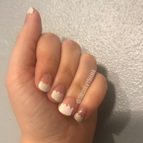 2/$20 incoco nails vintage scallop nail wraps french tips manicure makeup white - Picture 3 of 5